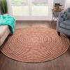 Superior Braided Dyed Jute Handwoven Indoor Area Rug, Jute Floor Decor For Living Room, Hallway, Entry, Dining Room, Bedroom, Office, Apartment, Hand-Woven Modern Farmhouse Rugs, 2′ 6″ x 8′, Navy Blue(Burgundy)