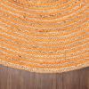 Superior Braided Dyed Jute Handwoven Indoor Area Rug, Jute Floor Decor For Living Room, Hallway, Entry, Dining Room, Bedroom, Office, Apartment, Hand-Woven Modern Farmhouse Rugs, 2′ 6″ x 8′, Navy Blue(Orange)