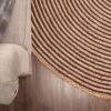 Superior Braided Dyed Jute Handwoven Indoor Area Rug, Jute Floor Decor For Living Room, Hallway, Entry, Dining Room, Bedroom, Office, Apartment, Hand-Woven Modern Farmhouse Rugs, 2′ 6″ x 8′, Navy Blue(Purple)