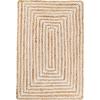Superior Braided Dyed Jute Handwoven Indoor Area Rug, Jute Floor Decor For Living Room, Hallway, Entry, Dining Room, Bedroom, Office, Apartment, Hand-Woven Modern Farmhouse Rugs, 2′ 6″ x 8′, Navy Blue(Ivory)