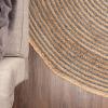 Superior Braided Dyed Jute Handwoven Indoor Area Rug, Jute Floor Decor For Living Room, Hallway, Entry, Dining Room, Bedroom, Office, Apartment, Hand-Woven Modern Farmhouse Rugs, 2′ 6″ x 8′, Navy Blue(Light Blue)