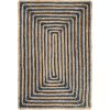 Superior Braided Dyed Jute Handwoven Indoor Area Rug, Jute Floor Decor For Living Room, Hallway, Entry, Dining Room, Bedroom, Office, Apartment, Hand-Woven Modern Farmhouse Rugs, 2′ 6″ x 8′, Navy Blue(Navy Blue)