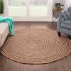 Superior Braided Dyed Jute Handwoven Indoor Area Rug, Jute Floor Decor for Dining Room, Office, Dorm, Kitchen, Entry, Hand-Woven Modern Farmhouse Rugs, 6′ Round, Navy Blue(Purple)