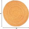 Superior Braided Dyed Jute Handwoven Indoor Area Rug, Jute Floor Decor for Dining Room, Office, Dorm, Kitchen, Entry, Hand-Woven Modern Farmhouse Rugs, 6′ Round, Navy Blue(Orange)