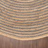 Superior Braided Dyed Jute Handwoven Indoor Area Rug, Jute Floor Decor for Dining Room, Office, Dorm, Kitchen, Entry, Hand-Woven Modern Farmhouse Rugs, 6′ Round, Navy Blue(Light Blue)
