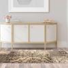 Superior Bristol Collection Area Rug, 8mm Pile Height with Jute Backing, Chic Geometric Damask Patchwork Design, Fashionable and Affordable Woven Rugs – 4′ x 6′ Rug, Ivory & Light Blue(Beige-brown)