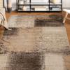 Superior Bristol Collection Area Rug, 8mm Pile Height with Jute Backing, Chic Geometric Damask Patchwork Design, Fashionable and Affordable Woven Rugs – 4′ x 6′ Rug, Beige & Brown(Beige-camel – Z)