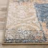 Superior Bristol Collection Area Rug, 8mm Pile Height with Jute Backing, Chic Geometric Damask Patchwork Design, Fashionable and Affordable Woven Rugs – 4′ x 6′ Rug, Ivory & Light Blue(Midnight Navy-salmon)