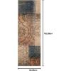 Superior Bristol Collection Area Rug, 8mm Pile Height with Jute Backing, Chic Geometric Damask Patchwork Design, Fashionable and Affordable Woven Rugs – 4′ x 6′ Rug, Ivory & Light Blue(Midnight Navy-salmon)