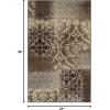 Superior Bristol Collection Area Rug, 8mm Pile Height with Jute Backing, Chic Geometric Damask Patchwork Design, Fashionable and Affordable Woven Rugs – 4′ x 6′ Rug, Ivory & Light Blue(Ivory-light Blue)