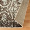 Superior Bristol Collection Area Rug, 8mm Pile Height with Jute Backing, Chic Geometric Damask Patchwork Design, Fashionable and Affordable Woven Rugs – 4′ x 6′ Rug, Ivory & Light Blue(Beige-brown)