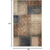 Superior Bristol Collection Area Rug, 8mm Pile Height with Jute Backing, Chic Geometric Damask Patchwork Design, Fashionable and Affordable Woven Rugs – 4′ x 6′ Rug, Beige & Brown(Midnight Navy-salmon)
