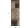 Superior Bristol Collection Area Rug, 8mm Pile Height with Jute Backing, Chic Geometric Damask Patchwork Design, Fashionable and Affordable Woven Rugs – 4′ x 6′ Rug, Ivory & Light Blue(Beige-camel)