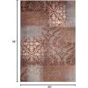 Superior Bristol Collection Area Rug, 8mm Pile Height with Jute Backing, Chic Geometric Damask Patchwork Design, Fashionable and Affordable Woven Rugs – 4′ x 6′ Rug, Beige & Brown(Rust)