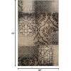 Superior Bristol Collection Area Rug, 8mm Pile Height with Jute Backing, Chic Geometric Damask Patchwork Design, Fashionable and Affordable Woven Rugs – 4′ x 6′ Rug, Beige & Brown(Beige-brown)