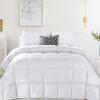 Superior Brushed Microfiber 1 cm Striped Comforter, Down Alternative Bedding, Reversible, Medium Weight, Fluffy, Decorative, Plush Duvet Insert, Oversized Blanket, Box Quilt Design, Full/Queen, Black(White)