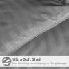 Superior Brushed Microfiber 1 cm Striped Comforter, Down Alternative Bedding, Reversible, Medium Weight, Fluffy, Decorative, Plush Duvet Insert, Oversized Blanket, Box Quilt Design, Full/Queen, Black(Silver)