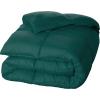 Superior Brushed Microfiber Solid Comforter, Down Alternative Bedding, Reversible, Medium Weight, Fluffy, Decorative, Duvet Insert, Oversized Blanket, Box Quilt Design, King, Winter Blue(Hunter Green)