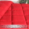 Superior Brushed Microfiber Solid Comforter, Down Alternative Bedding, Reversible, Medium Weight, Fluffy, Decorative, Duvet Insert, Oversized Blanket, Box Quilt Design, King, Winter Blue(Red)