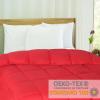 Superior Brushed Microfiber Solid Comforter, Down Alternative Bedding, Reversible, Medium Weight, Fluffy, Decorative, Duvet Insert, Oversized Blanket, Box Quilt Design, King, Winter Blue(Red)