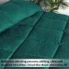Superior Brushed Microfiber Solid Comforter, Down Alternative Bedding, Reversible, Medium Weight, Fluffy, Decorative, Duvet Insert, Oversized Blanket, Box Quilt Design, King, Winter Blue(Hunter Green)