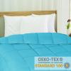 Superior Brushed Microfiber Solid Comforter, Down Alternative Bedding, Reversible, Medium Weight, Fluffy, Decorative, Duvet Insert, Oversized Blanket, Box Quilt Design, King, Winter Blue(Winter Blue)