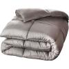 Superior Brushed Microfiber Solid Comforter, Down Alternative Bedding, Reversible, Medium Weight, Fluffy, Decorative, Duvet Insert, Oversized Blanket, Box Quilt Design, King, Winter Blue(Silver)