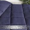 Superior Brushed Microfiber Solid Comforter, Down Alternative Bedding, Reversible, Medium Weight, Fluffy, Decorative, Duvet Insert, Oversized Blanket, Box Quilt Design, King, Winter Blue(Navy Blue)