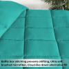 Superior Brushed Microfiber Solid Comforter, Down Alternative Bedding, Reversible, Medium Weight, Fluffy, Decorative, Duvet Insert, Oversized Blanket, Box Quilt Design, King, Winter Blue(Turquoise)