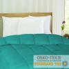 Superior Brushed Microfiber Solid Comforter, Down Alternative Bedding, Reversible, Medium Weight, Fluffy, Decorative, Duvet Insert, Oversized Blanket, Box Quilt Design, King, Winter Blue(Turquoise)