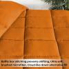 Superior Brushed Microfiber Solid Comforter, Down Alternative Bedding, Reversible, Medium Weight, Fluffy, Decorative, Duvet Insert, Oversized Blanket, Box Quilt Design, King, Winter Blue(Dusty Orange)