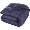 Superior Brushed Microfiber Solid Comforter, Down Alternative Bedding, Reversible, Medium Weight, Fluffy, Decorative, Duvet Insert, Oversized Blanket, Box Quilt Design, King, Winter Blue(Navy Blue)