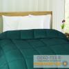 Superior Brushed Microfiber Solid Comforter, Down Alternative Bedding, Reversible, Medium Weight, Fluffy, Decorative, Duvet Insert, Oversized Blanket, Box Quilt Design, King, Winter Blue(Hunter Green)