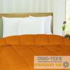 Superior Brushed Microfiber Solid Comforter, Down Alternative Bedding, Reversible, Medium Weight, Fluffy, Decorative, Duvet Insert, Oversized Blanket, Box Quilt Design, King, Winter Blue(Dusty Orange)