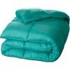 Superior Brushed Microfiber Solid Comforter, Down Alternative Bedding, Reversible, Medium Weight, Fluffy, Decorative, Duvet Insert, Oversized Blanket, Box Quilt Design, King, Winter Blue(Turquoise)