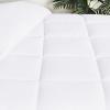 Superior Brushed Microfiber Solid Comforter, Down Alternative Bedding, Reversible, Medium Weight, Fluffy, Decorative, Duvet Insert, Oversized Blanket, Box Quilt Design, Queen, White(White)