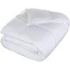 Superior Brushed Microfiber Solid Comforter, Down Alternative Bedding, Reversible, Medium Weight, Fluffy, Decorative, Duvet Insert, Oversized Blanket, Box Quilt Design, Queen, White(White)
