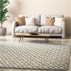 Superior Checkered Hand Woven Viscose Area Rug with Cotton Canvas Backing, Neutral Rug with Cool and Silky Soft Viscose Pile – Beige, 5’ x 8’ Rug(Diamond – Beige)