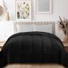 Superior Classic All-Season Reversible Comforter, Comfy, Fluffy, Cozy, Lightweight, Decorative, Duvet Insert, Plush, Oversized Bedding, Box Quilt Design, 4 Corner Loops, Full/Queen, Dusty Orange(Black)