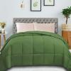 Superior Classic All-Season Reversible Comforter, Comfy, Fluffy, Cozy, Lightweight, Decorative, Duvet Insert, Plush, Oversized Bedding, Box Quilt Design, 4 Corner Loops, Full/Queen, Dusty Orange(Terrace Green)
