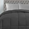 Superior Classic All-Season Reversible Comforter, Comfy, Fluffy, Cozy, Lightweight, Decorative, Duvet Insert, Plush, Oversized Bedding, Box Quilt Design, 4 Corner Loops, Full/Queen, Dusty Orange(Grey)