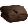 Superior Classic All-Season Reversible Comforter, Comfy, Fluffy, Cozy, Lightweight, Decorative, Duvet Insert, Plush, Oversized Bedding, Box Quilt Design, 4 Corner Loops, Full/Queen, Dusty Orange(Chocolate)