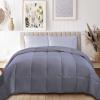 Superior Classic All-Season Reversible Comforter, Comfy, Fluffy, Cozy, Lightweight, Decorative, Duvet Insert, Plush, Oversized Bedding, Box Quilt Design, 4 Corner Loops, Full/Queen, Dusty Orange(Silver)