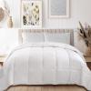 Superior Classic All-Season Reversible Comforter, Comfy, Fluffy, Cozy, Lightweight, Decorative, Duvet Insert, Plush, Oversized Bedding, Box Quilt Design, 4 Corner Loops, Full/Queen, Dusty Orange(White)