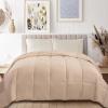 Superior Classic All-Season Reversible Comforter, Comfy, Fluffy, Cozy, Lightweight, Decorative, Duvet Insert, Plush, Oversized Bedding, Box Quilt Design, 4 Corner Loops, Full/Queen, Dusty Orange(Ivory)