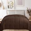 Superior Classic All-Season Reversible Comforter, Comfy, Fluffy, Cozy, Lightweight, Decorative, Duvet Insert, Plush, Oversized Bedding, Box Quilt Design, 4 Corner Loops, Full/Queen, Dusty Orange(Chocolate)