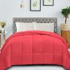 Superior Classic All-Season Reversible Comforter, Comfy, Fluffy, Cozy, Lightweight, Decorative, Duvet Insert, Plush, Oversized Bedding, Box Quilt Design, 4 Corner Loops, Full/Queen, Dusty Orange(Coral)
