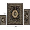 Superior Clementina Collection 3-Piece Rug Set, Attractive Rugs with Jute Backing, Durable and Beautiful Woven Structure, Elegant Medallion Area Rug Set – 2′ x 3′, 2′ x 5′, and 5′ x 7′ Rugs, Black(Black)