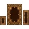 Superior Clementina Collection 3-Piece Rug Set, Attractive Rugs with Jute Backing, Durable and Beautiful Woven Structure, Elegant Medallion Area Rug Set – 2′ x 3′, 2′ x 5′, and 5′ x 7′ Rugs, Black(Brown Gold)
