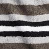 Superior Collection Luxurious Stripes Combed Cotton 2-Piece Bath Sheet Set, Charcoal(Charcoal)
